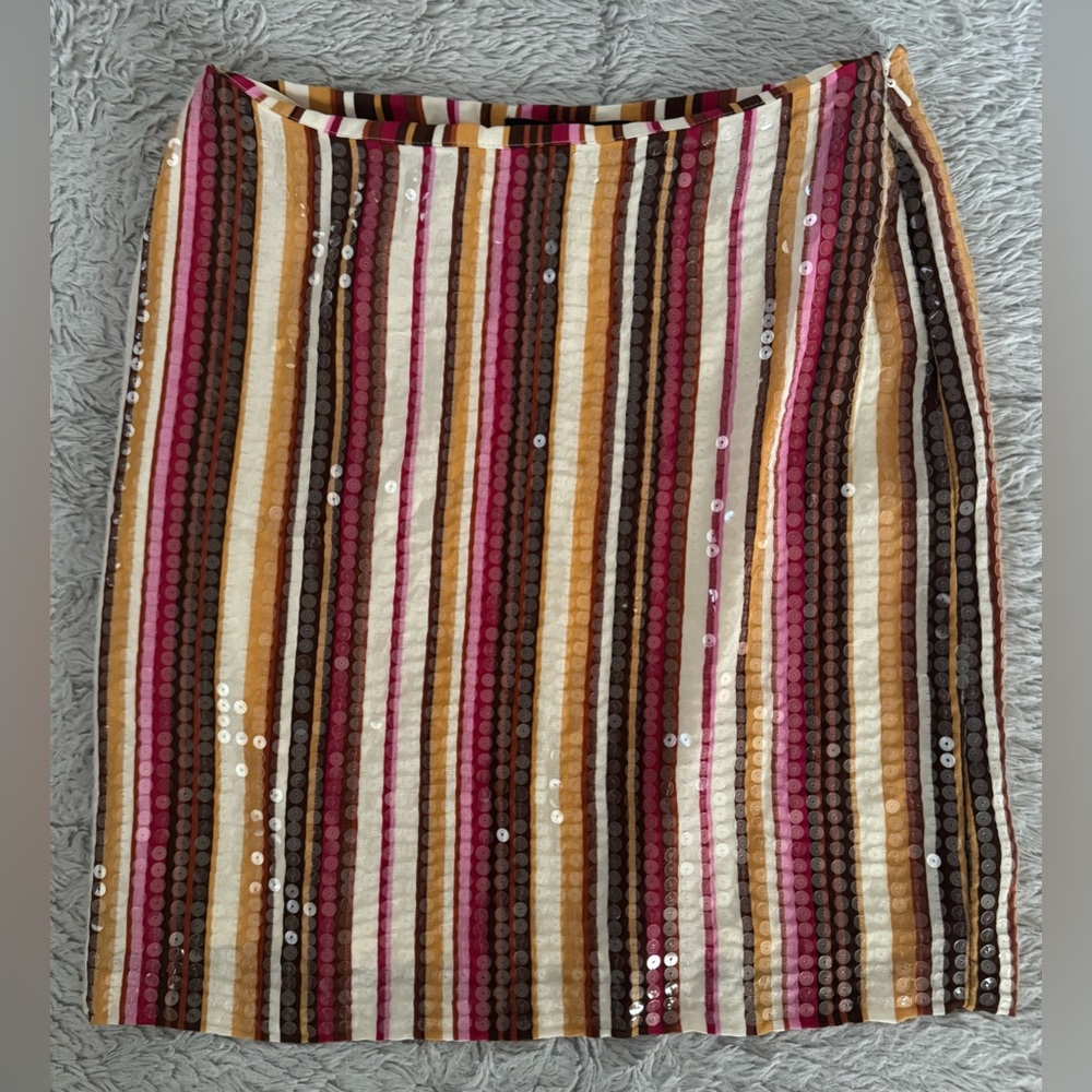 MODA INTERNATIONAL Multicolor Striped Sequin Skirt - SIZE 2 - BRAND NEW W/O TAGS